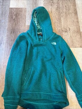 The North Face Teal Green Hooded Fleece Pullover